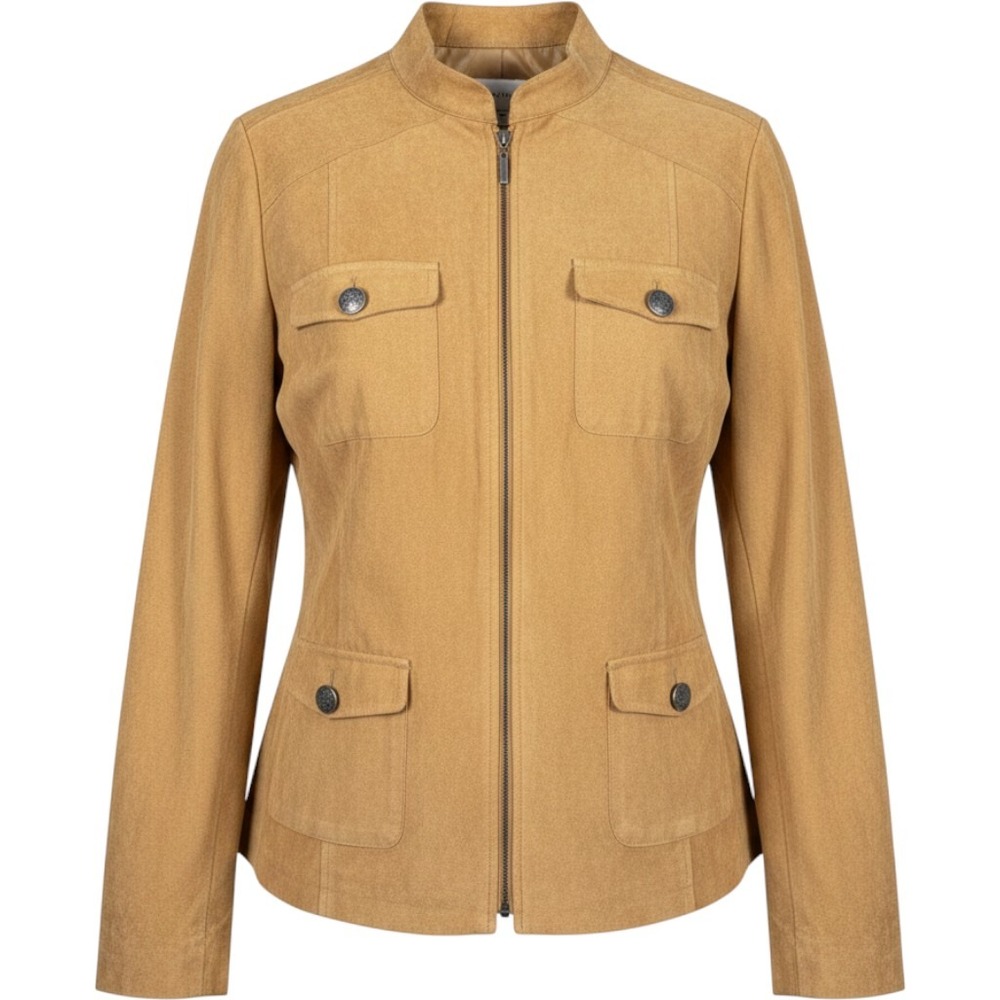 Studio Works Jacket Womens 18W Faux Suede Zip Front Utility